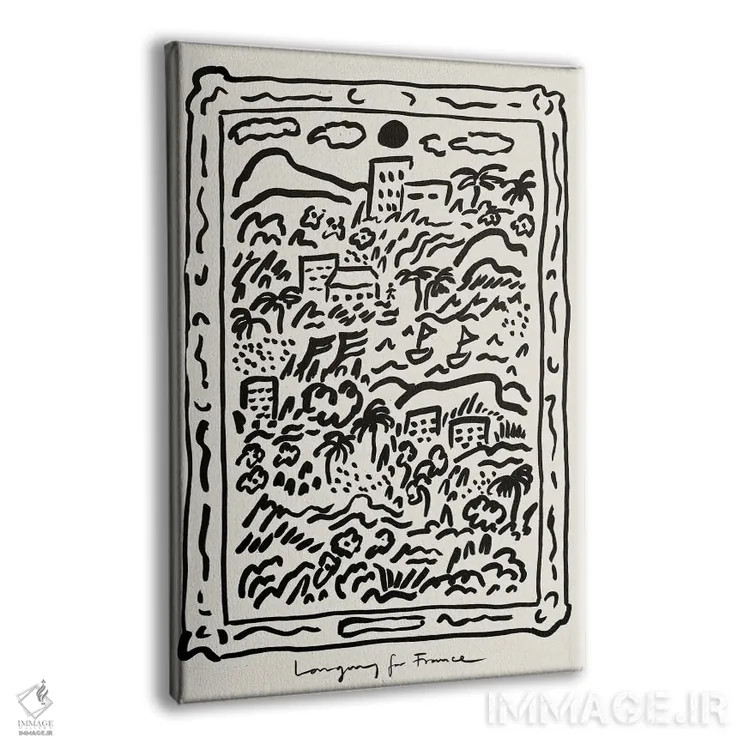 تابلو مدرن جنوب فرانسه - مشکی اثر کارولینا کلینگ - نمای پرسپکتیو محصول