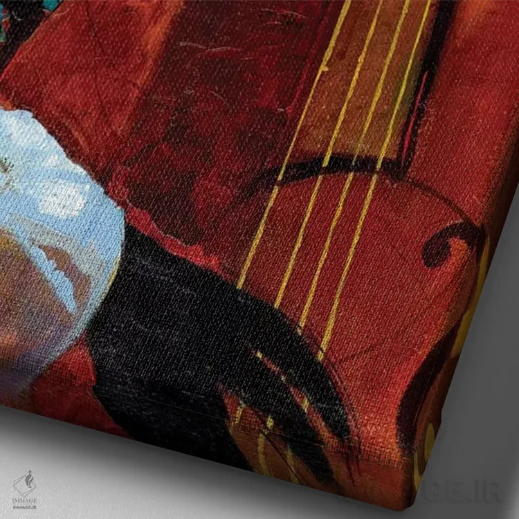 تابلو دکوراتیو جاز اثر کیت مالت - نمای نزدیک بافت بوم