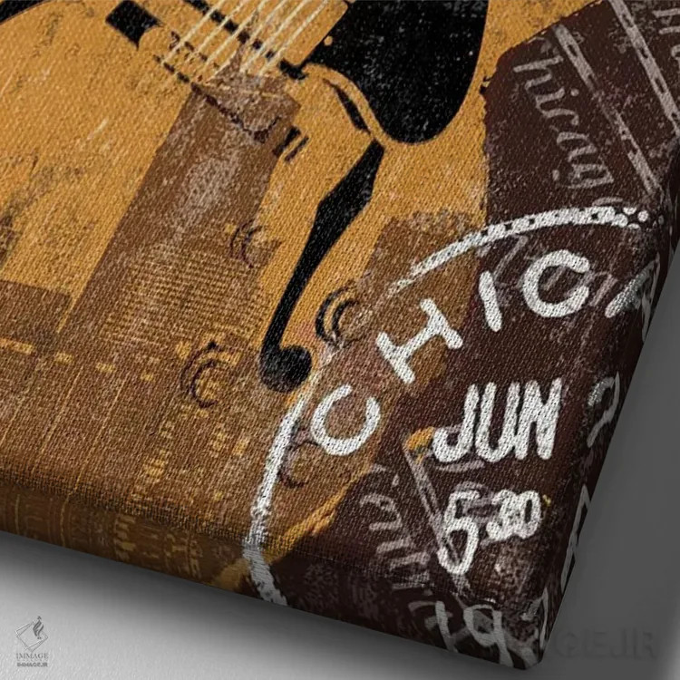 تابلو دکوراتیو چی تاون اثر کیت مالت - نمای نزدیک بافت بوم