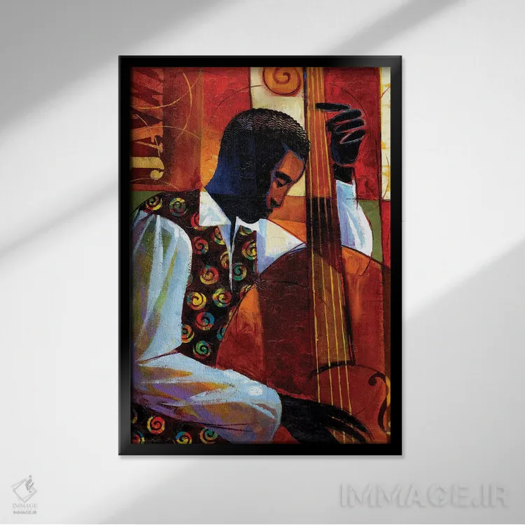 تابلو دکوراتیو جاز اثر کیت مالت - نمای قابدار مشکی