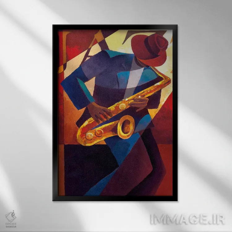 تابلو دکوراتیو بی باپ اثر کیت مالت - نمای قابدار مشکی