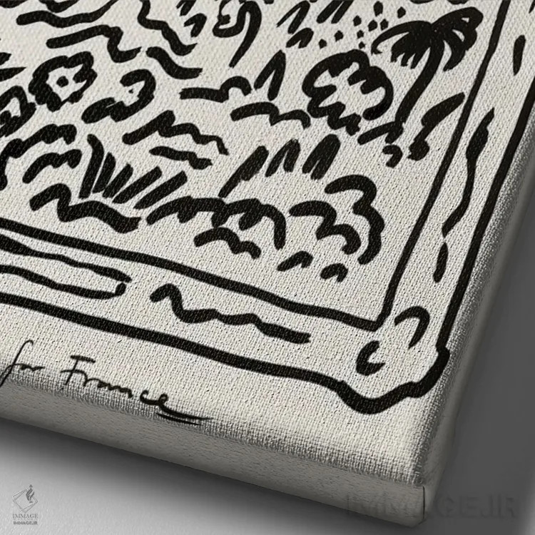 تابلو مدرن جنوب فرانسه - مشکی اثر کارولینا کلینگ - نمای نزدیک بافت بوم