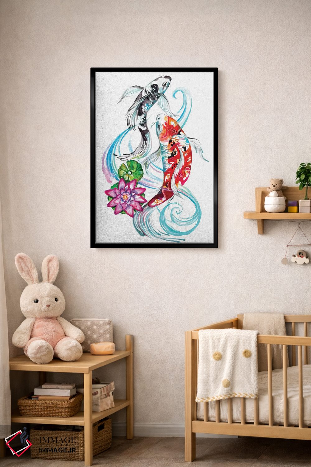 تابلو دکوراتیو یک جفت ماهی کوی اثر کتی لیپسکامب - D5B