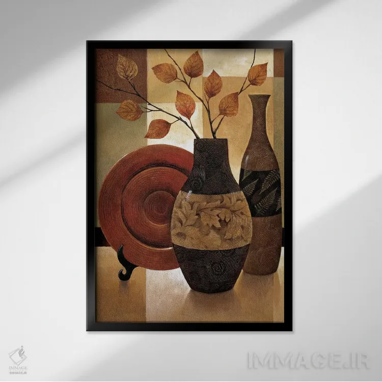 تابلو دکوراتیو وصله دوزی طبیعت ۱ اثر کیت مالت - نمای قابدار مشکی