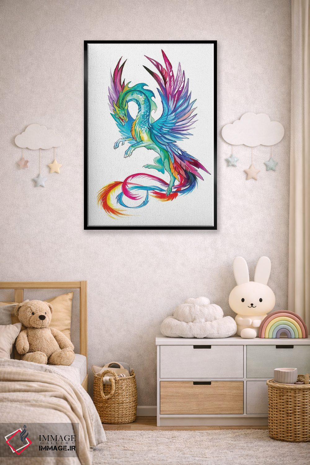 تابلو دکوراتیو اژدهای مرغ مگس خوار اثر کتی لیپسکامب - D6B