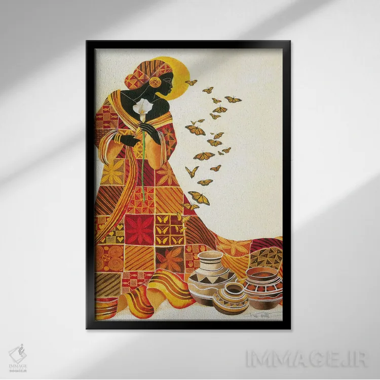 تابلو دکوراتیو پرواز روح اثر کیت مالت - نمای قابدار مشکی