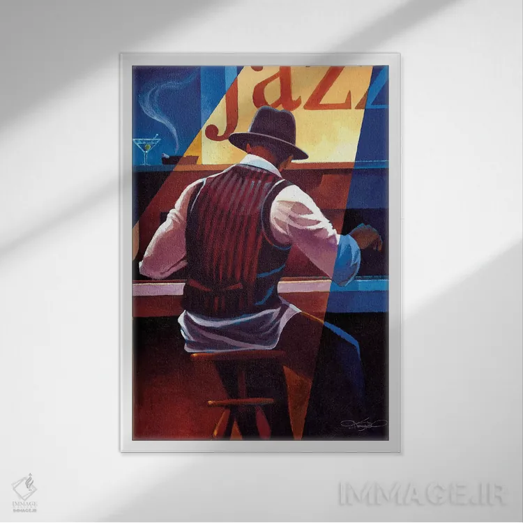 تابلو دکوراتیو رگ تایم اثر کیت مالت - نمای قابدار سفید