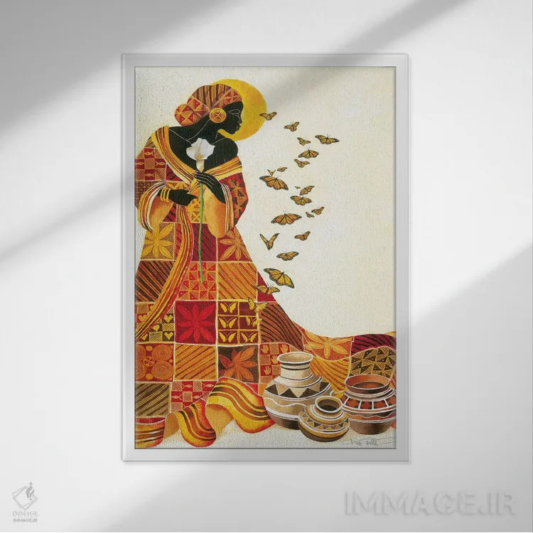 تابلو دکوراتیو پرواز روح اثر کیت مالت - نمای قابدار سفید