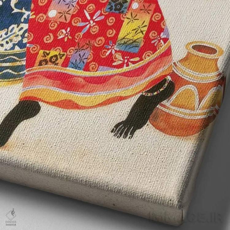 تابلو دکوراتیو آفتابگردان ها اثر کیت مالت - نمای نزدیک بافت بوم