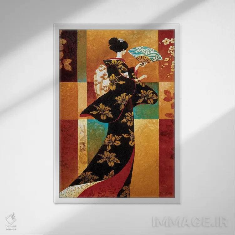 تابلو دکوراتیو ساکورا اثر کیت مالت - نمای قابدار سفید