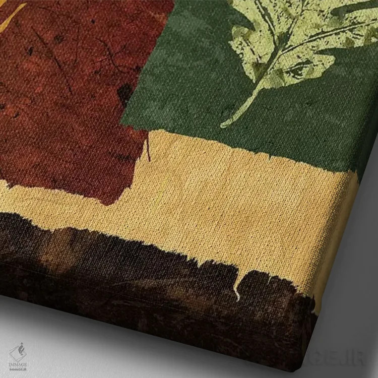 تابلو دکوراتیو برگ نو ۱ اثر کیت مالت - نمای نزدیک بافت بوم