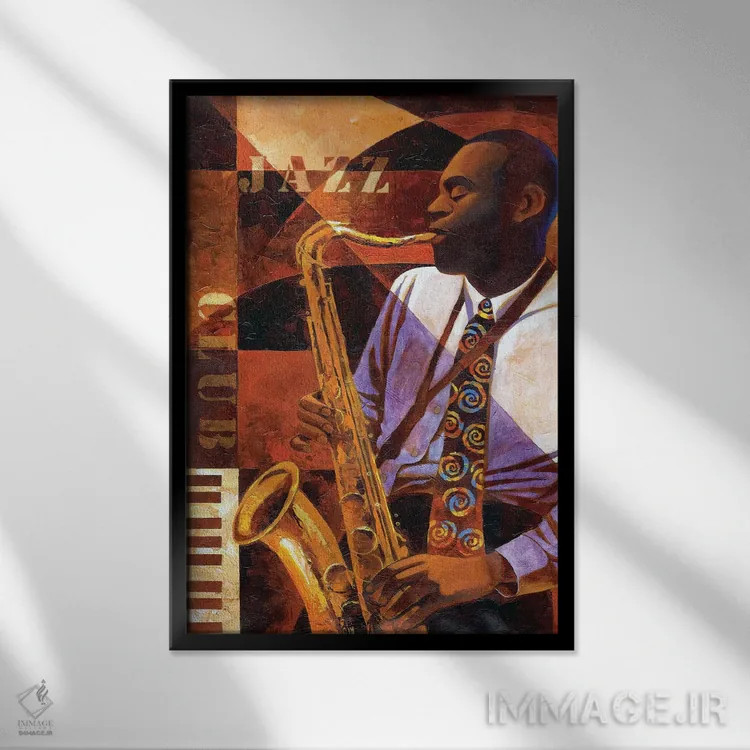 تابلو دکوراتیو کلوب جاز اثر کیت مالت - نمای قابدار مشکی