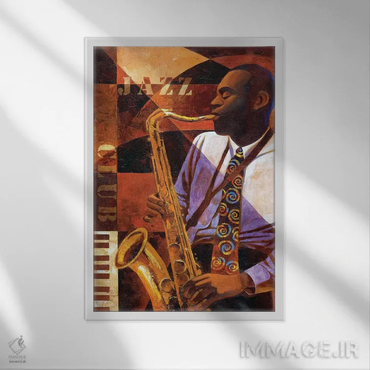 تابلو دکوراتیو کلوب جاز اثر کیت مالت - نمای قابدار سفید