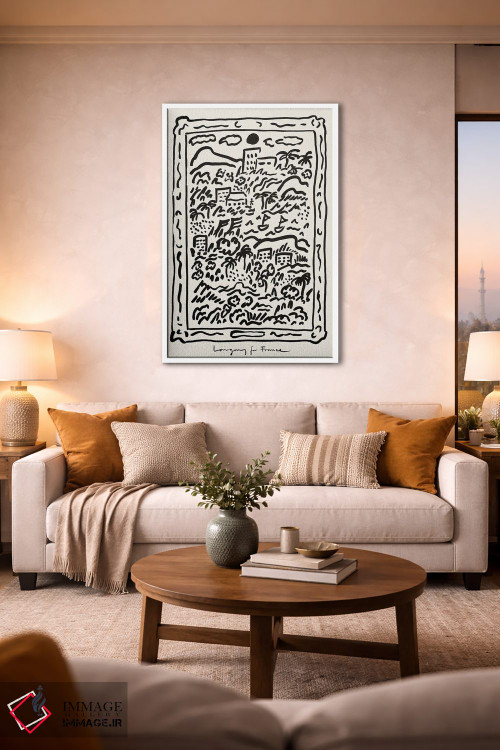 تابلو مدرن جنوب فرانسه - مشکی اثر کارولینا کلینگ - D1W