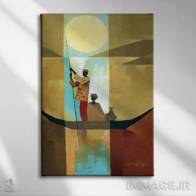 تابلو دکوراتیو کنار رودخانه I اثر کیت مالت - نمای روبهرو روی دیوار