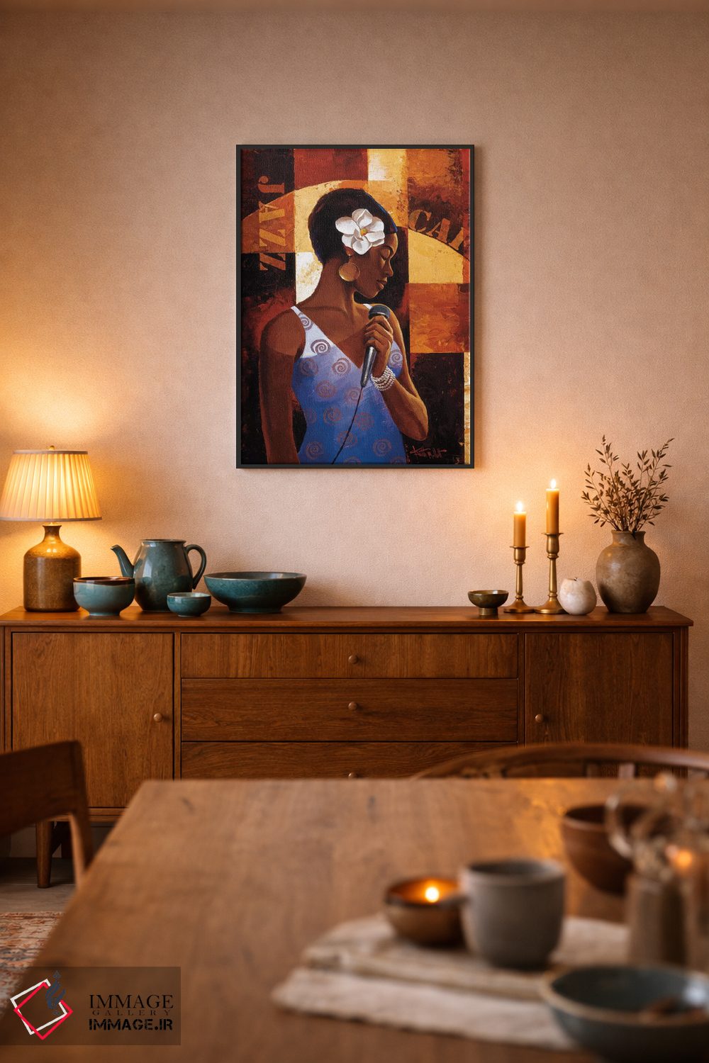 تابلو دکوراتیو کافه جاز اثر کیت مالت - D6B