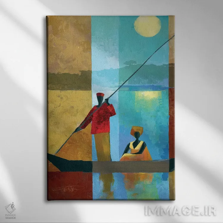 تابلو دکوراتیو کنار رودخانه II اثر کیت مالت - نمای روبهرو روی دیوار