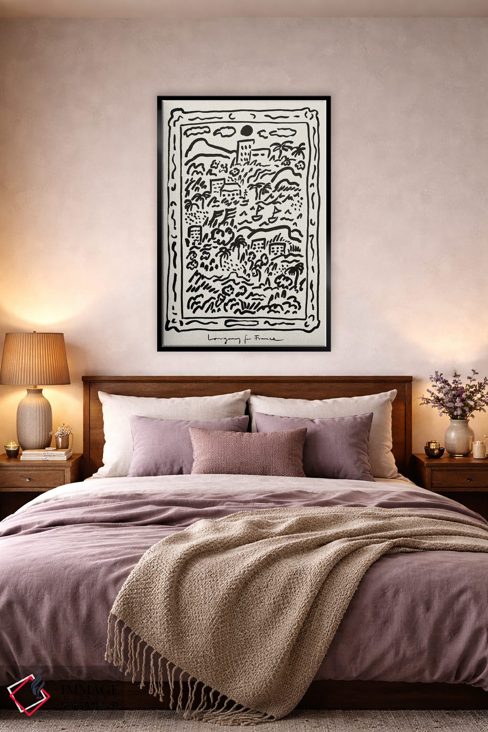 تابلو مدرن جنوب فرانسه - مشکی اثر کارولینا کلینگ - D4B