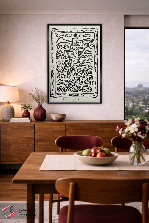 تابلو مدرن جنوب فرانسه - مشکی اثر کارولینا کلینگ - D5B