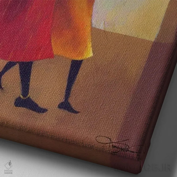 تابلو دکوراتیو یار مادر اثر کیت مالت - نمای نزدیک بافت بوم
