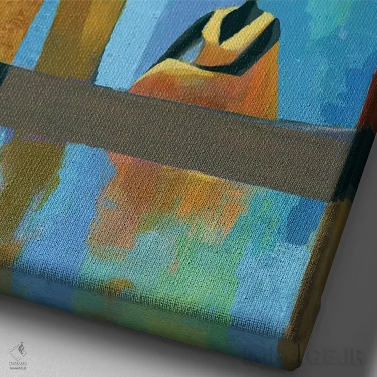 تابلو دکوراتیو کنار رودخانه II اثر کیت مالت - نمای نزدیک بافت بوم