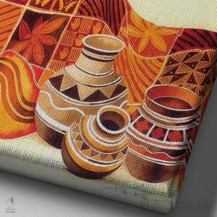 تابلو دکوراتیو پرواز ارواح اثر کیت مالت - نمای نزدیک بافت بوم