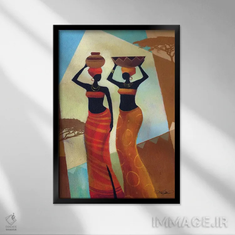 تابلو دکوراتیو خواهران اثر کیت مالت - نمای قابدار مشکی