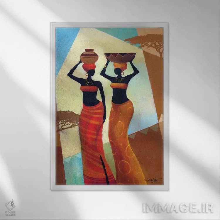 تابلو دکوراتیو خواهران اثر کیت مالت - نمای قابدار سفید