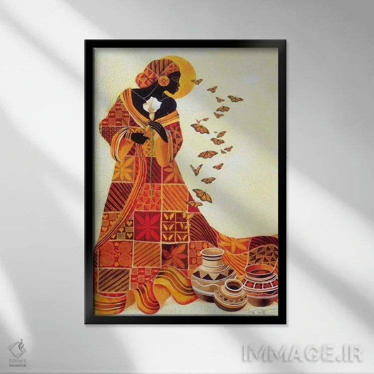 تابلو دکوراتیو پرواز ارواح اثر کیت مالت - نمای قابدار مشکی