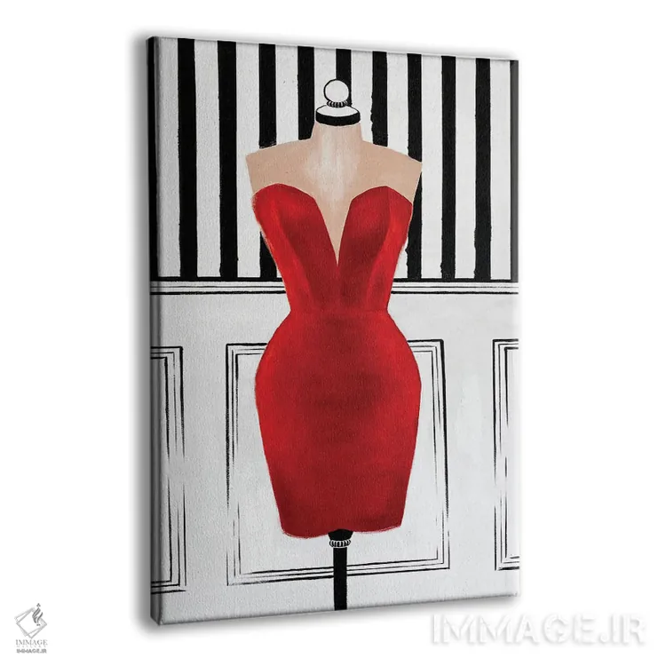 تابلو دکوراتیو پیراهن شیک قرمز کوچک اثر کریستینا مالن - نمای پرسپکتیو محصول