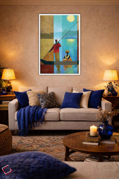 تابلو دکوراتیو کنار رودخانه II اثر کیت مالت - D2W