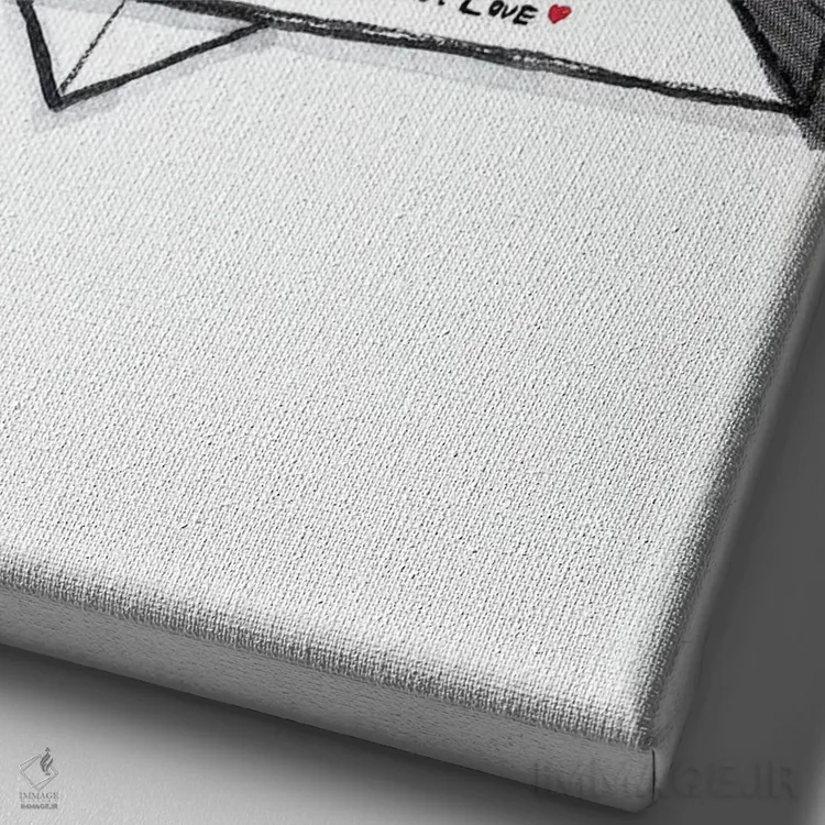 تابلو دکوراتیو با عشق اثر کریستینا مالن - نمای نزدیک بافت بوم