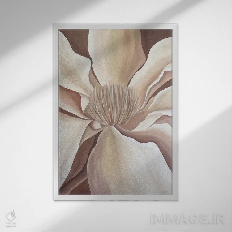 تابلو دکوراتیو ماگنولیا اثر کریستینا مالن - نمای قابدار سفید
