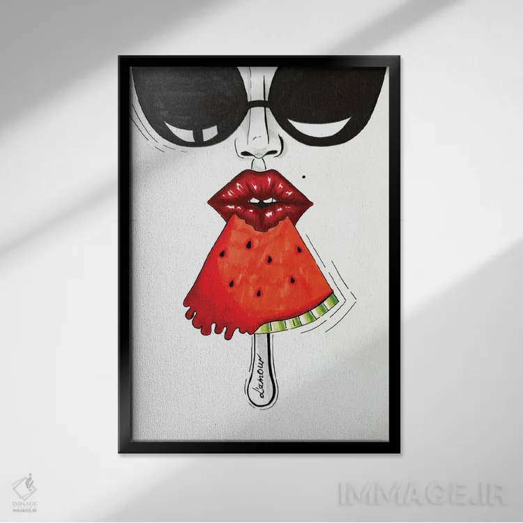 تابلو دکوراتیو حال وهوای تابستانی اثر کریستینا مالن - نمای قابدار مشکی