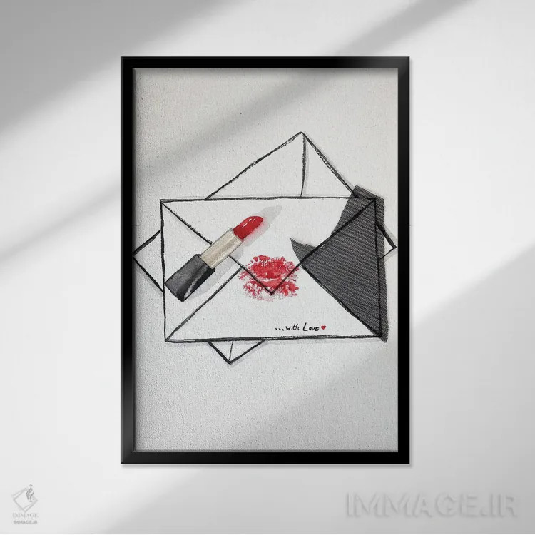 تابلو دکوراتیو با عشق اثر کریستینا مالن - نمای قابدار مشکی