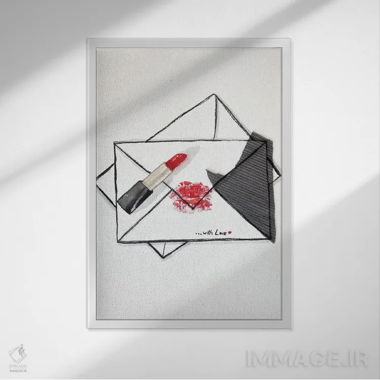 تابلو دکوراتیو با عشق اثر کریستینا مالن - نمای قابدار سفید