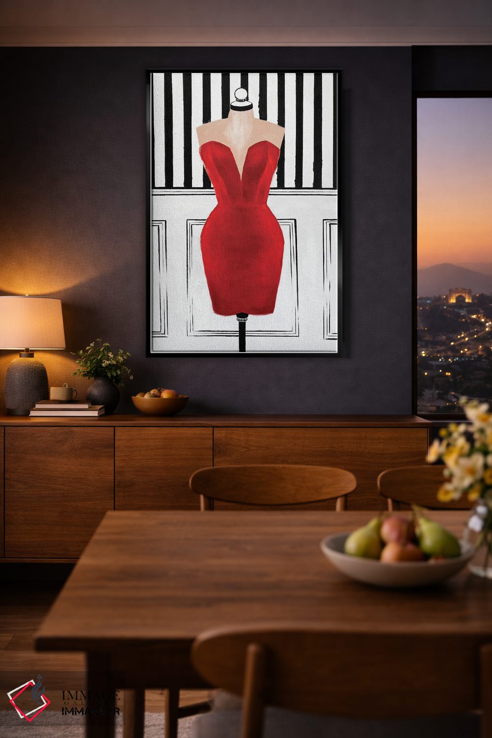 تابلو دکوراتیو پیراهن شیک قرمز کوچک اثر کریستینا مالن - D1B