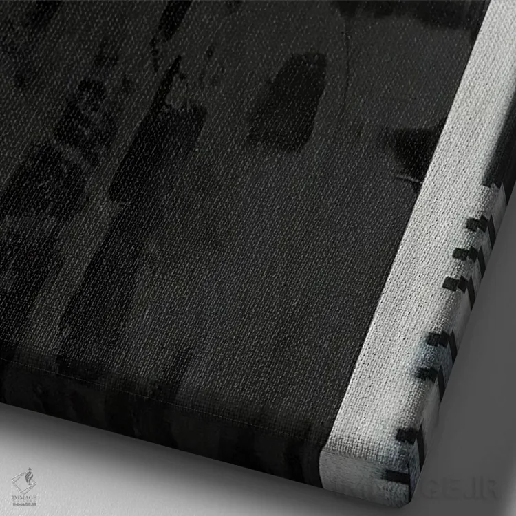 تابلو مینیمال پیانو اثر کریستینا مالن - نمای نزدیک بافت بوم