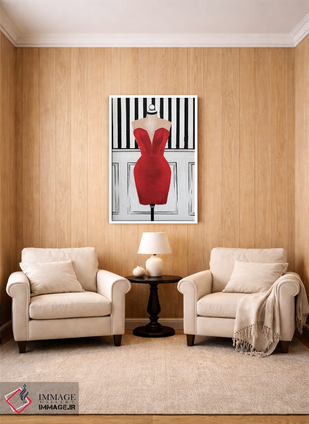 تابلو دکوراتیو پیراهن شیک قرمز کوچک اثر کریستینا مالن - D2W