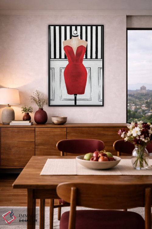 تابلو دکوراتیو پیراهن شیک قرمز کوچک اثر کریستینا مالن - D5B