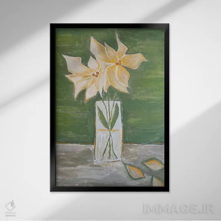 تابلو دکوراتیو نوعی گل ها اثر کریستینا مالن - نمای قابدار مشکی