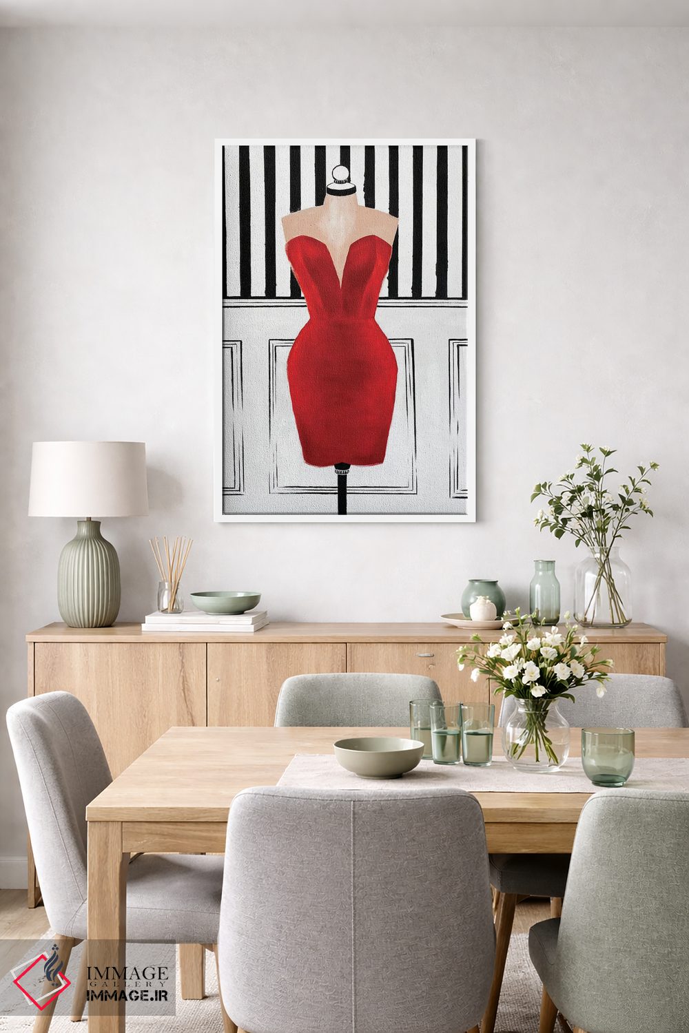 تابلو دکوراتیو پیراهن شیک قرمز کوچک اثر کریستینا مالن - D6W