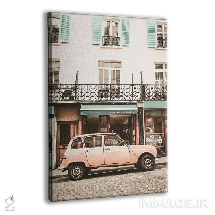 تابلو دکوراتیو ماشین صورتی در پاریس اثر کارن منداو - نمای پرسپکتیو محصول