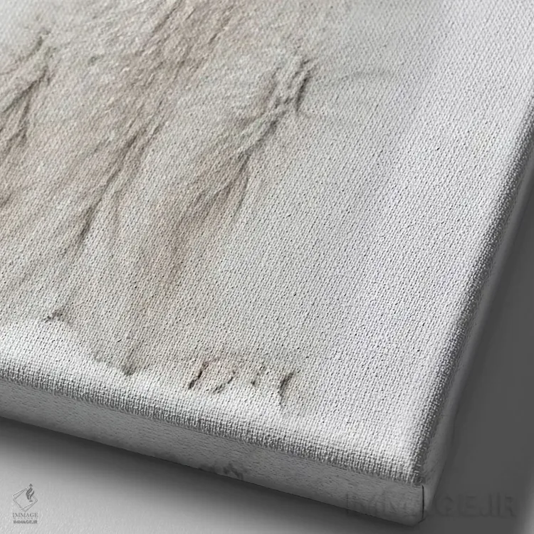 تابلو دکوراتیو خرس قطبی III اثر کارن منداو - نمای نزدیک بافت بوم