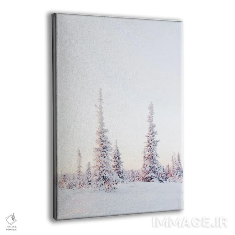 تابلو دکوراتیو درختان کاج صورتی اثر کارن منداو - نمای پرسپکتیو محصول