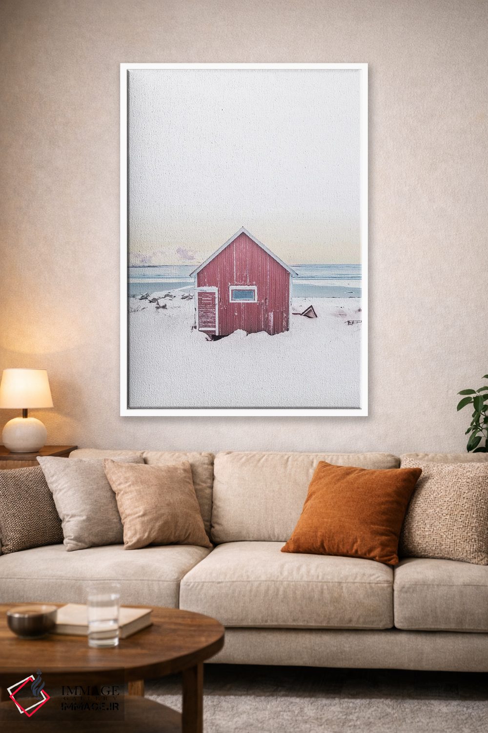 تابلو دکوراتیو کلبه اسکانباوراویایی صورتی اثر کارن منداو - D1W
