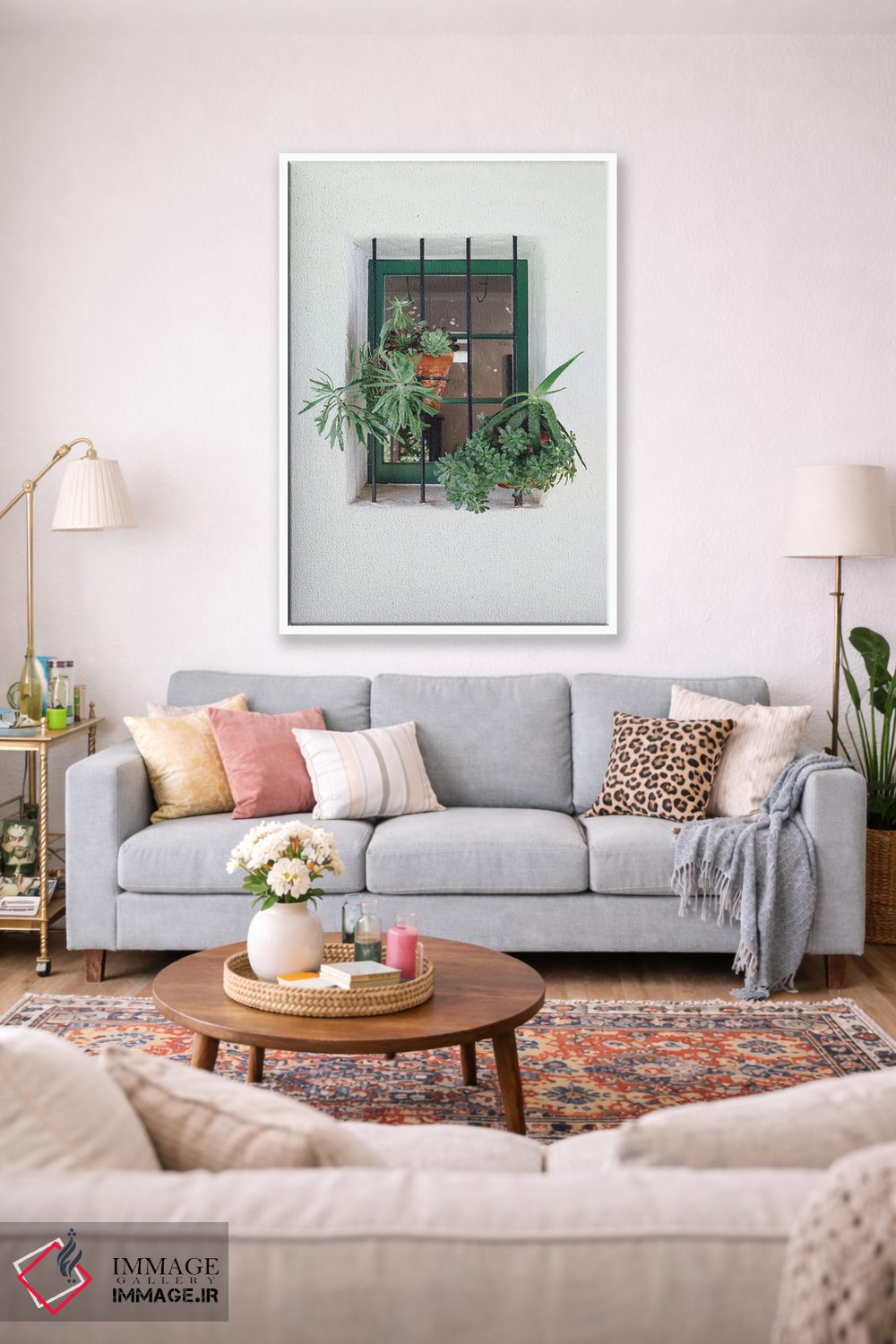 تابلو دکوراتیو پنجره با گیاهان اثر کارن منداو - D1W