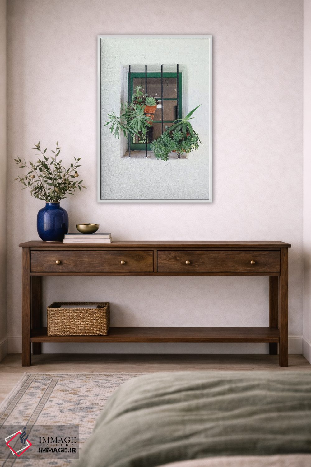 تابلو دکوراتیو پنجره با گیاهان اثر کارن منداو - D2W