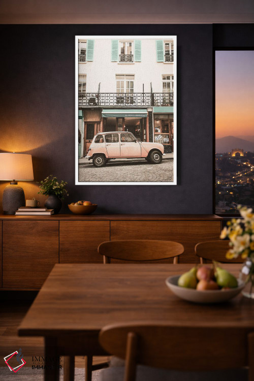 تابلو دکوراتیو ماشین صورتی در پاریس اثر کارن منداو - D3W