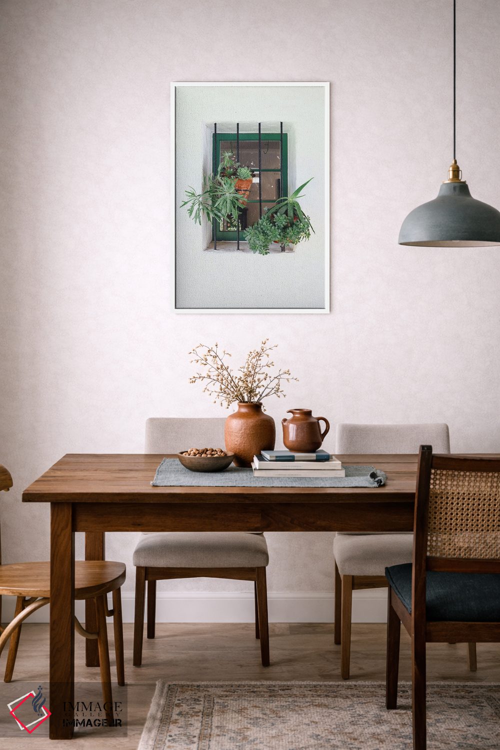 تابلو دکوراتیو پنجره با گیاهان اثر کارن منداو - D5W